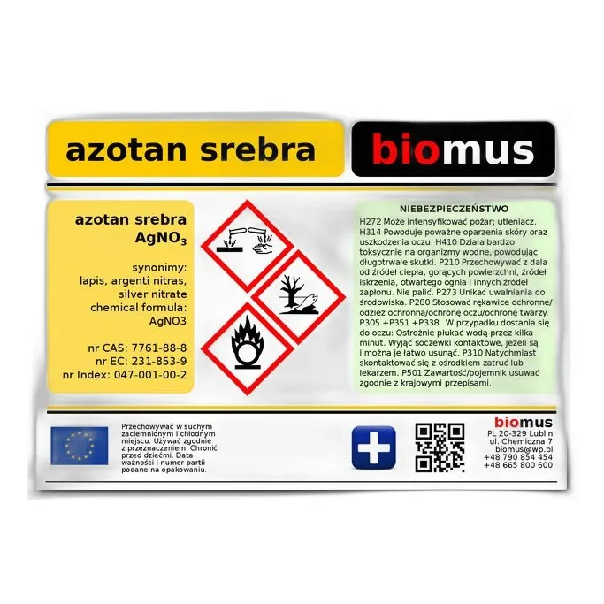 Azotan(V) Srebra — CAS 7761-88-8 — AgNO3 — odczynnik chemiczny