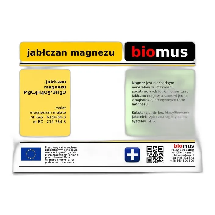 Jabłczan Magnezu Malat — CAS 869-06-7 — C4H4MgO5 — odczynnik chemiczny