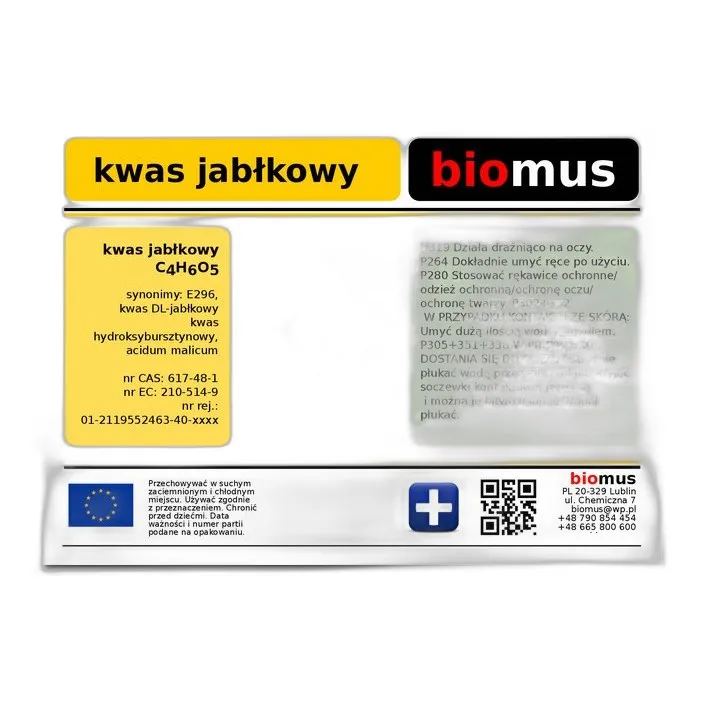 Kwas 2-Hydroksybutanodiowy — CAS 6915-15-7 — C4H6O5 — odczynnik chemiczny