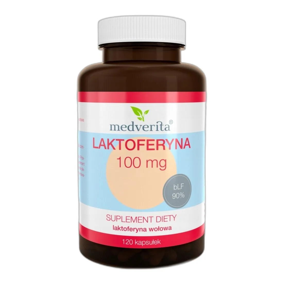 Medverita Laktoferyna 90% 100Mg 120Kaps Blf Z Mlek — CAS 339615-76-8 — C141H226N46O29S3 — odczynnik chemiczny