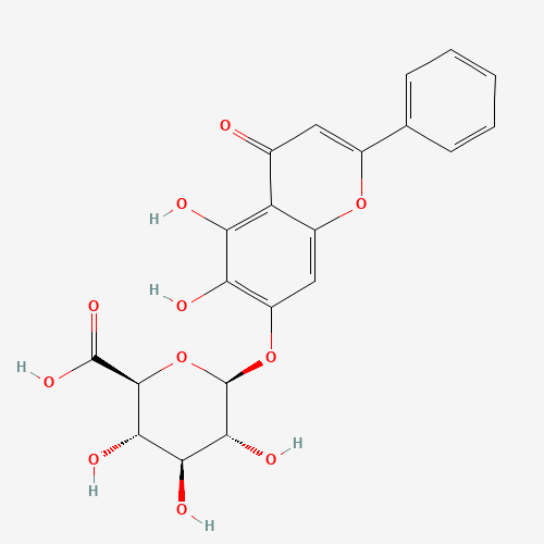 Szkielet 2D MEDVERITA Bajkalina tarczyca bajkalska 120k, CAS 21967-41-9, wzór C21O2·9H2O